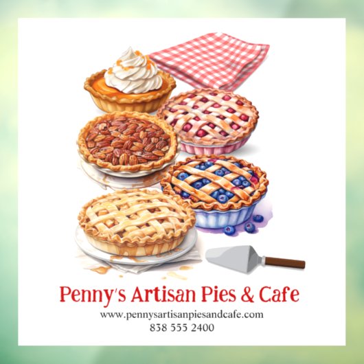 Pie Shoppe Fensteraufkleber (Blatt 3)