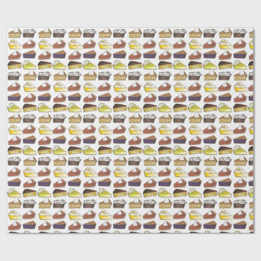 Pie Slice Apple Pumpkin Banana Key Limone Blueberr Geschenkpapier (Flach)