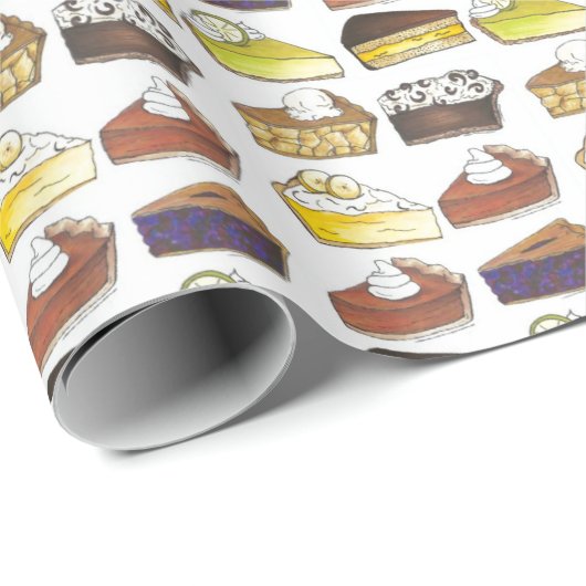 Pie Slice Apple Pumpkin Banana Key Limone Blueberr Geschenkpapier (Rolleneckpunkt)