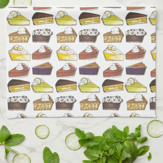 Pie Slice Apple Pumpkin Banana Key Limone Blueberr Geschirrtuch (Gefaltet)