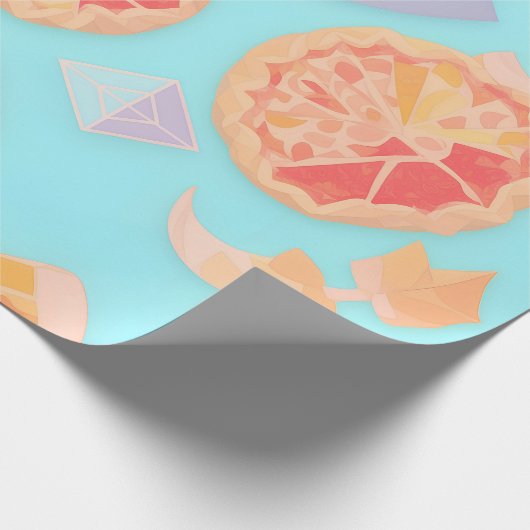 Pie Slice Pastel Personalisiertes Muster Geschenkpapier (Ecke)
