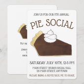 Pie Social Party Dessert Bake Sale Chocolate Slice Einladung (Vorne/Hinten)