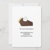 Pie Social Party Dessert Bake Sale Chocolate Slice Einladung (Rückseite)