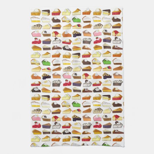 Pie Social Pi Day Slices Bake Sale Desserts Nahrun Geschirrtuch (Vertikal)