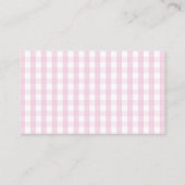 Pie Süsse Pink Gingham Baby Dusche Windelwanne Begleitkarte (Rückseite)