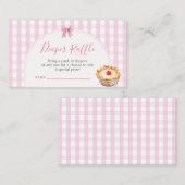 Pie Süsse Pink Gingham Baby Dusche Windelwanne Begleitkarte (Vorne/Hinten)