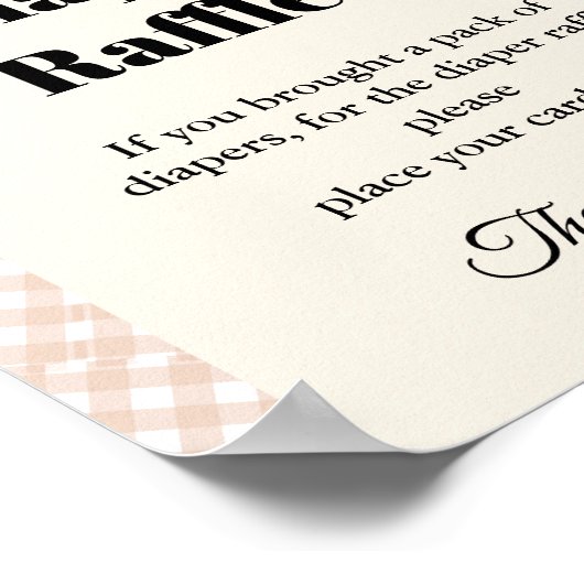 Pie Thankgiving Diaper Tombola Baby Dusche Zeichen Poster (Ecke)