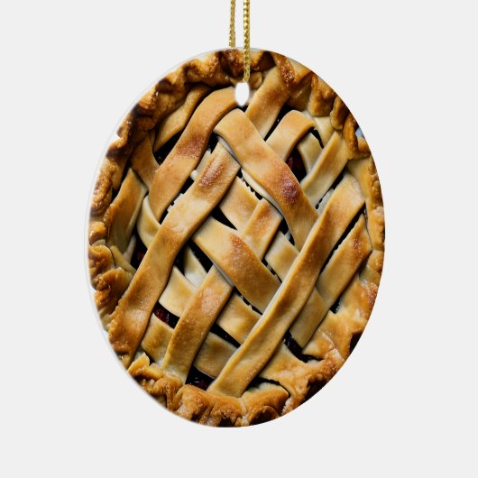 Pie wir Crust | Funny Cherry Pie Pun Keramik Ornament (Rechts)