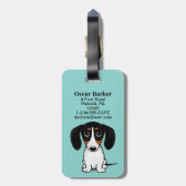 Piebald Dachshund Cute Puppy Gepäckanhänger (Rückseite vertikal)