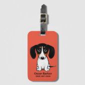 Piebald Dachshund Cute Puppy Gepäckanhänger (Vorderseite Vertikal)