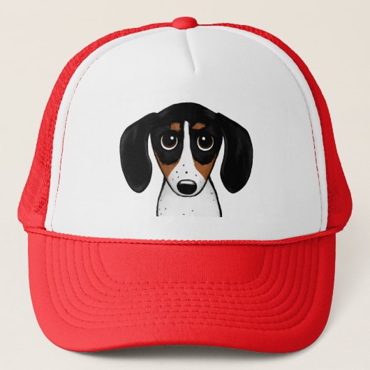 Piebald Dachshund Cute Puppy Truckerkappe (Vorderseite)