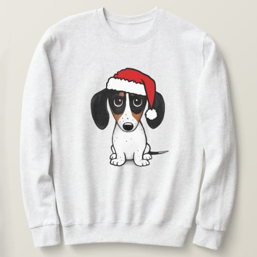 Piebald Dachshund Santa Cute Wiener Dog Sweatshirt (Design vorne)