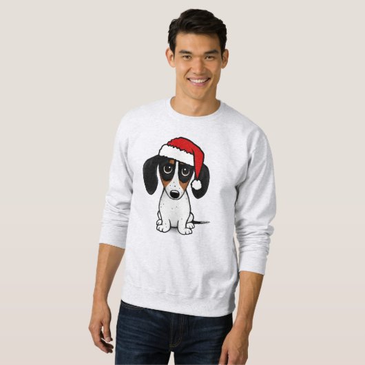 Piebald Dachshund Santa Cute Wiener Dog Sweatshirt (Vorne ganz)