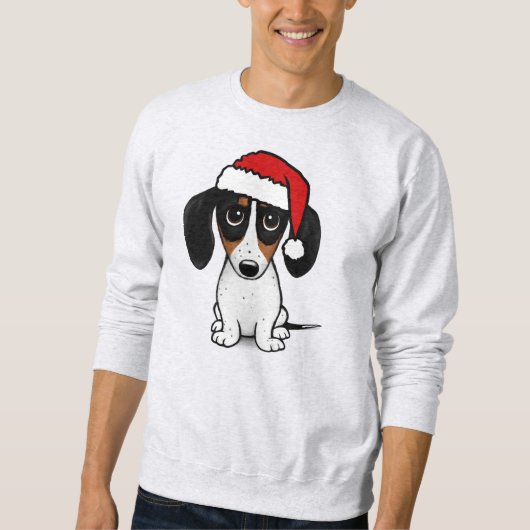Piebald Dachshund Santa Cute Wiener Dog Sweatshirt (Vorderseite)