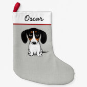 Piebald Dackel Adorable Hund Personalisiert Kleiner Weihnachtsstrumpf (Vorderseite)