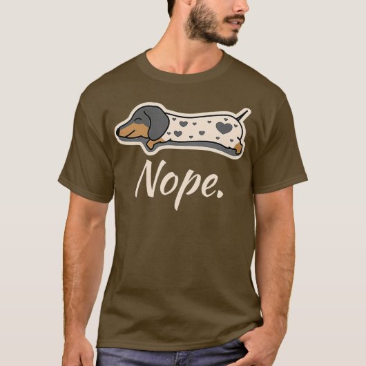 Piebald Dackel Dog Lazy Nope Dachshund Dackel T-Shirt (Vorderseite)