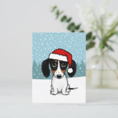 Piebald Dackel Holiday Niedliche Dackel Dog Custom Postkarte (Stehend Vorderseite)