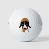 Piebald Dackel Niedlich Hipster Dog Golfball (Vorderseite)
