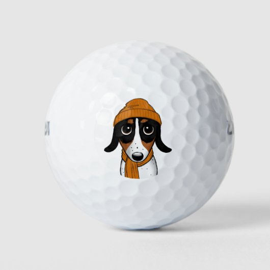 Piebald Dackel Niedlich Hipster Dog Golfball (Vorderseite)