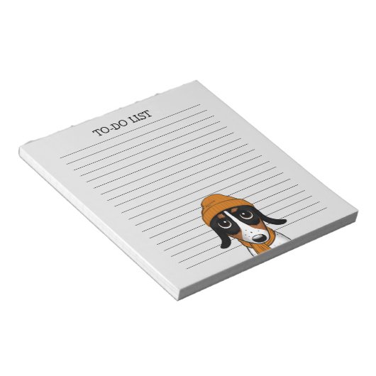 Piebald Dackel Niedlich Hipster Dog Lined Notizblock (angewinkelt)