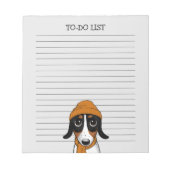Piebald Dackel Niedlich Hipster Dog Lined Notizblock (Vorderseite)