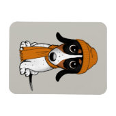 Piebald Dackel Niedlich Hipster Dog Magnet (Horizontal)