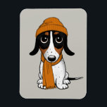 Piebald Dackel Niedlich Hipster Dog Magnet<br><div class="desc">Ein lustiger Küchenmagnet für Piebalds Dackel Liebhaber. Dackel in Schwarz,  Bräune und Weiß. Besuchen Sie Jenn's Doodle World für noch mehr Accessoires für Zuhause und Büro mit diesem lustigen Hund und originelleren Dackel Hund Designs.</div>