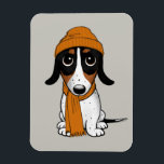 Piebald Dackel Niedlich Hipster Dog Magnet<br><div class="desc">Ein lustiger Küchenmagnet für Piebalds Dackel Liebhaber. Dackel in Schwarz,  Bräune und Weiß. Besuchen Sie Jenn's Doodle World für noch mehr Accessoires für Zuhause und Büro mit diesem lustigen Hund und originelleren Dackel Hund Designs.</div>