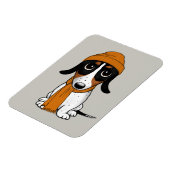 Piebald Dackel Niedlich Hipster Dog Magnet (Linke Seite)