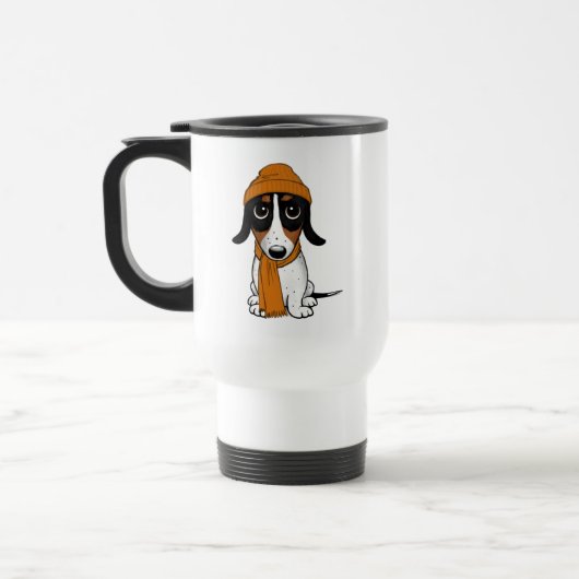 Piebald Dackel Niedlich Hipster Dog Reisebecher (Links)