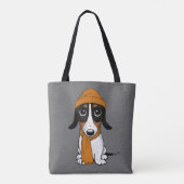 Piebald Dackel Niedlich Hipster Dog Tasche (Rückseite)
