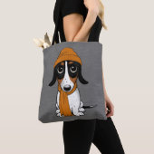 Piebald Dackel Niedlich Hipster Dog Tasche (Von Nahem)