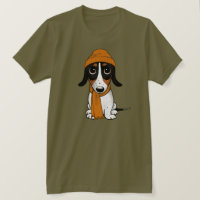 Piebald Dackel Niedlich Hipster Hund T - Shirt
