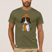 Piebald Dackel Niedlich Hipster Hund T - Shirt (Vorderseite)