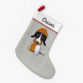 Piebald Dackel Niedlich Hund Personalisiert Kleiner Weihnachtsstrumpf (Vorderansicht (hängend))