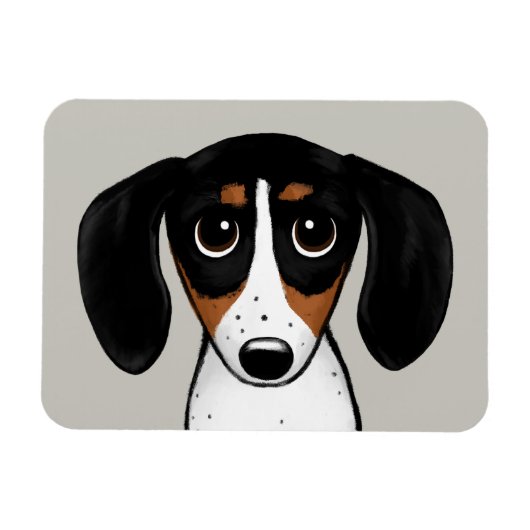 Piebald Dackel Niedlich Puppy Dog Magnet (Horizontal)