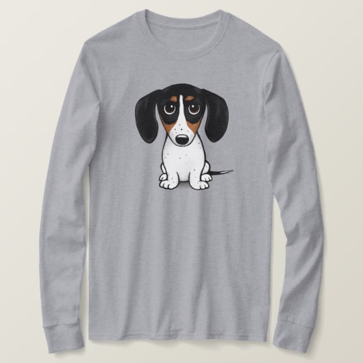 Piebald Dackel Niedlich Welpe Hund T - Shirt (Design vorne)