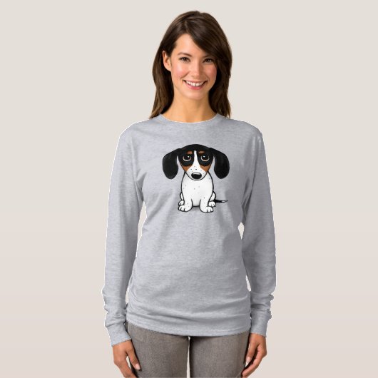 Piebald Dackel Niedlich Welpe Hund T - Shirt (Vorne ganz)