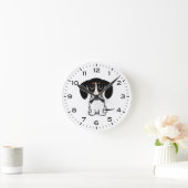 Piebald Dackel Niedliche Dackel Dog Runde Wanduhr (Zuhause)
