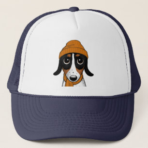 Piebald Dackel Niedlicher Hipster Dog Trucker Hat Truckerkappe