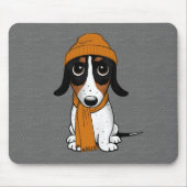 Piebald Dackel | Niedlicher Hipster Hund Mousepad (Vorne)