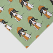 Piebald Dackel Niedlicher Hund mit Hat Gemustert T Seidenpapier (Ausschnitt)