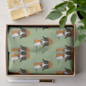 Piebald Dackel Niedlicher Hund mit Hat Gemustert T Seidenpapier (Geschenk)