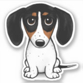 Piebald Dackel | Niedlicher Hundekleber Aufkleber (Vorderseite)