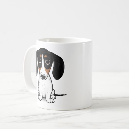 Piebald Dackel | Niedlicher Welpen-Hund-Kaffee-Tas Kaffeetasse (Vorderseite Links)