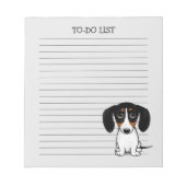 Piebald Dackel Niedlicher Welpendoktor mit Textade Notizblock (Vorderseite)
