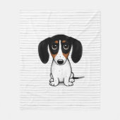 Piebald Dackel Niedlicher Welpenhund Fleece Blanke (Vorderseite)