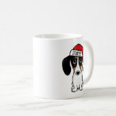 Piebald Dackel Santa Dog Individuelle Name Kaffeetasse (VorderseiteRechts)
