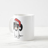 Piebald Dackel Santa Dog Individuelle Name Kaffeetasse (Vorderseite Links)