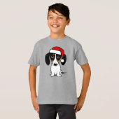 Piebald Dackel Santa Niedliche Dackel Hund T-Shirt (Vorne ganz)